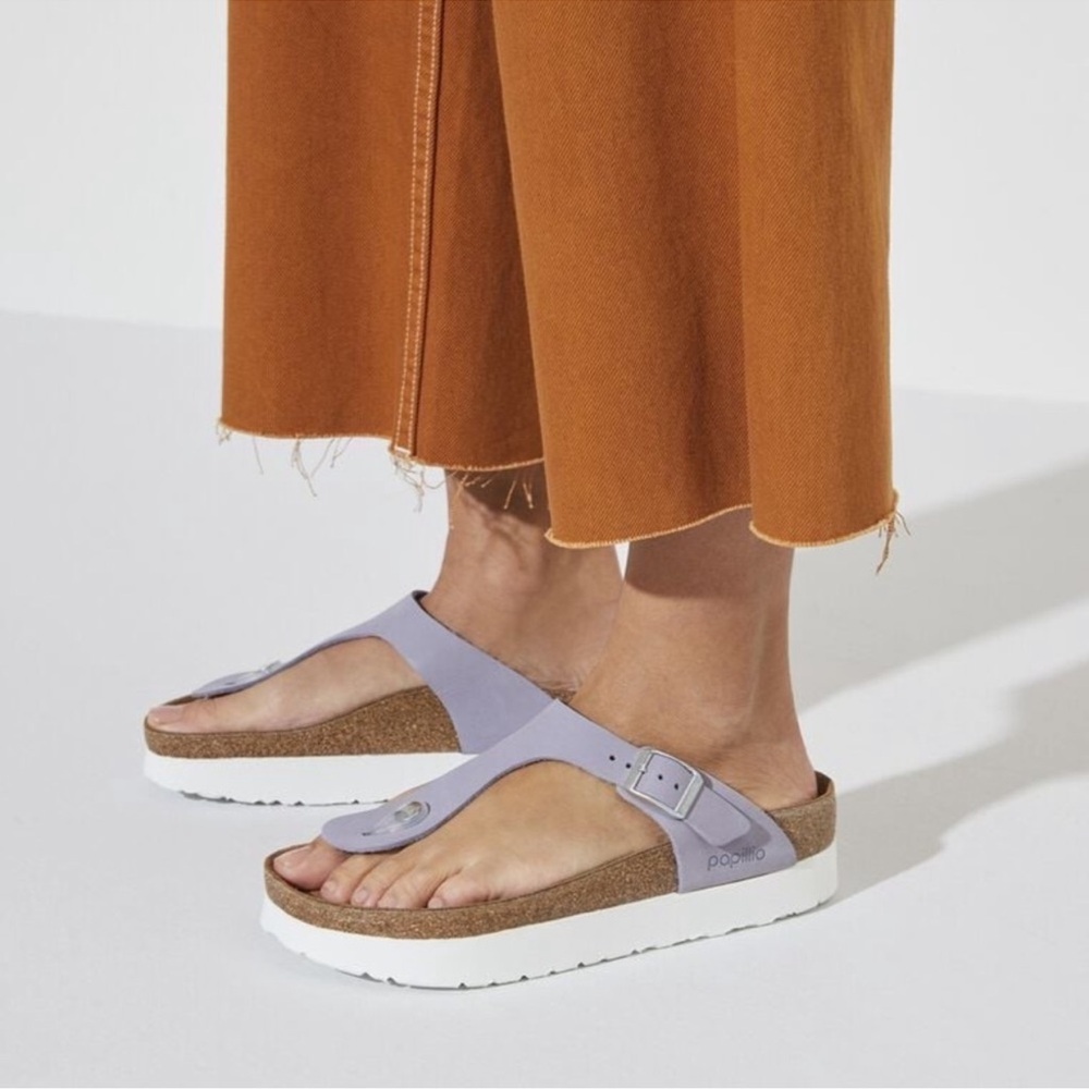 Birkenstock Papillio Gizeh Platform Gray Sandals 38
